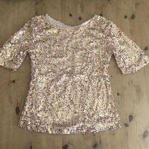 Rose gold sequined top